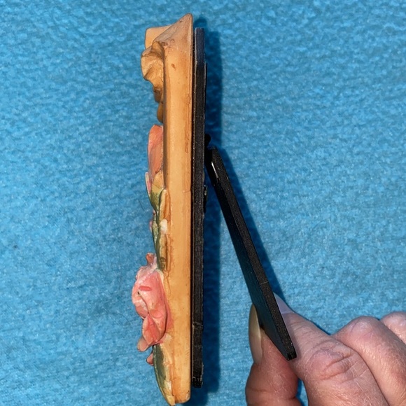 RUSS BERRIE & Co rose floral picture frame 3D ceramic vintage NEW size 4” X 5” - Picture 5 of 10